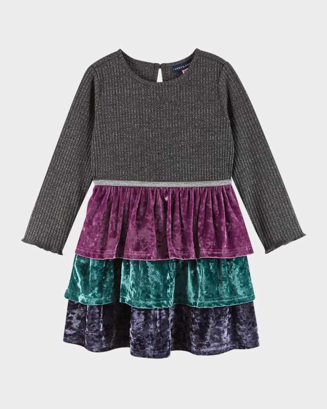 Girl's Combo Multicolored Tiered Dress, Size 2T-6X